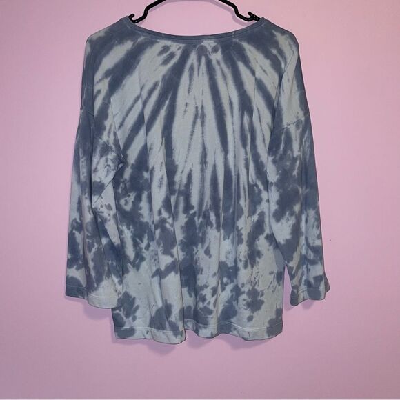 Pure Jill by J Jill S Blue Boho Tie-Dye Long Sleeve Tee Cotton Knit - Picture 6 of 8